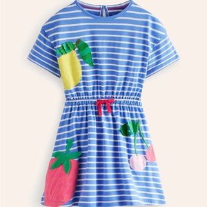 Mini Boden Tie Waist Appliqué Dress 4-5Y